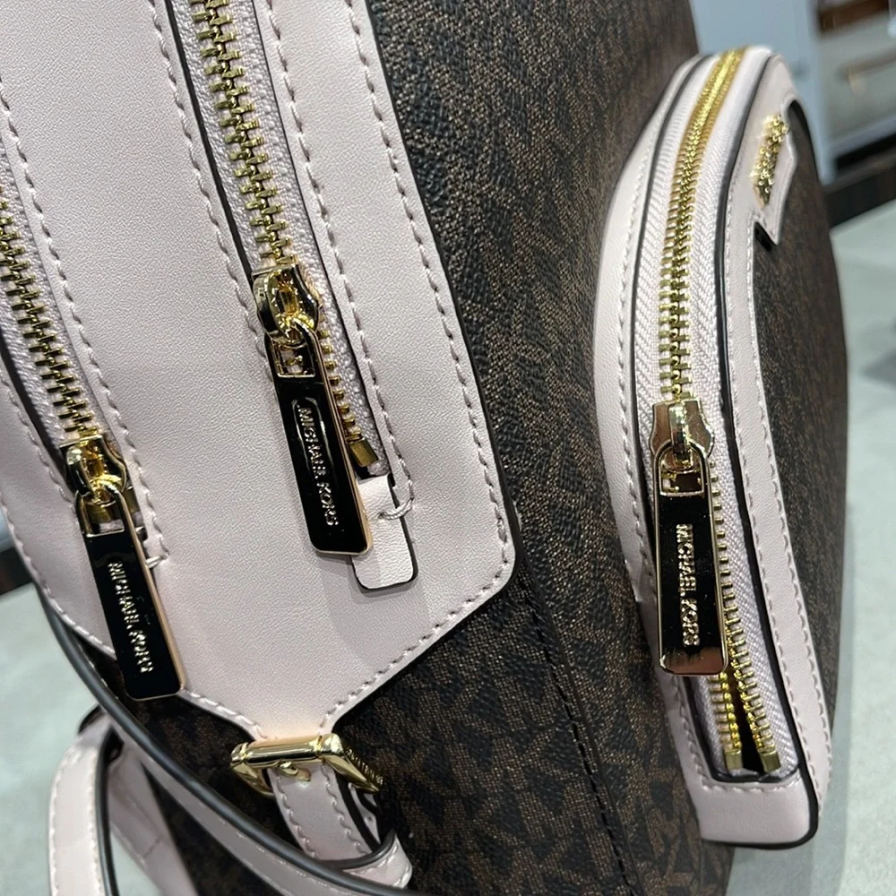 Michael Kors Backpack Bag Jaycee Md Backpack Powder Blush 35S2G8TB2B Brown